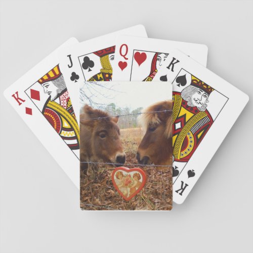 Miniature Donkey  Horse Valentine Heart Poker Cards