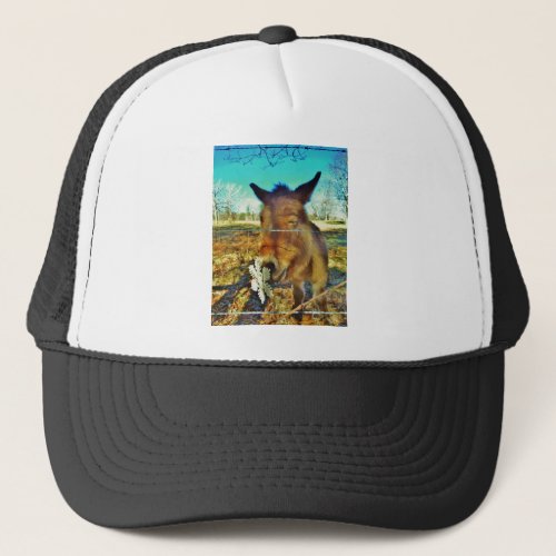 Miniature Donkey  Snowflake Trucker Hat