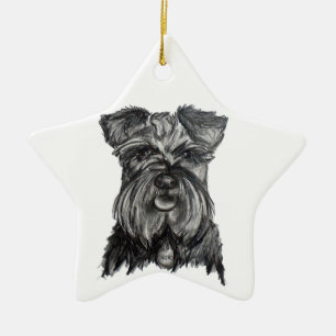 Miniature German Schnauzer Ceramic Ornament