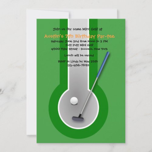 Miniature Golf Birthday Party Invitation