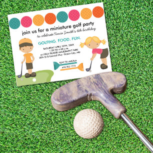 Miniature Golf Birthday Party Invitations for Kids
