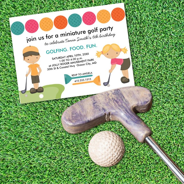 Miniature Golf Birthday Party Invitations for Kids (Creator Uploaded)