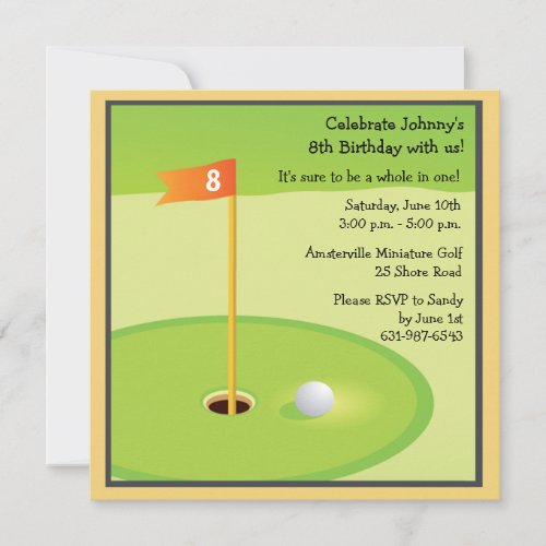 Miniature Golf Game Invitation