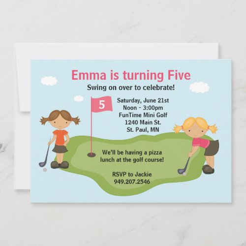 Miniature Golf Party Invitation