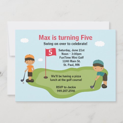 Miniature Golf Party Invitation