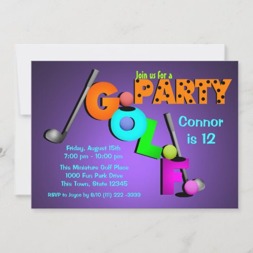 Miniature Golf Party Custom Announcements