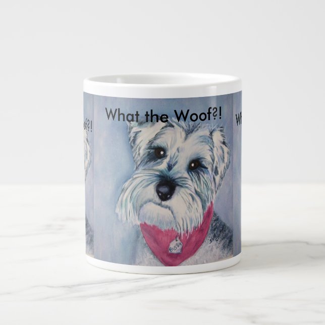 MINIATURE GREY SCHNAUZER GIANT COFFEE MUG (Front)