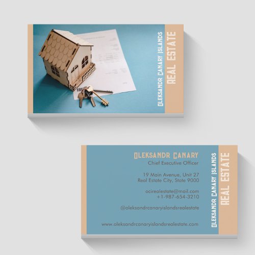 Miniature Home Keys and Document Real Estate Business Card