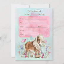 Miniature Horse Birthday Party Invitation