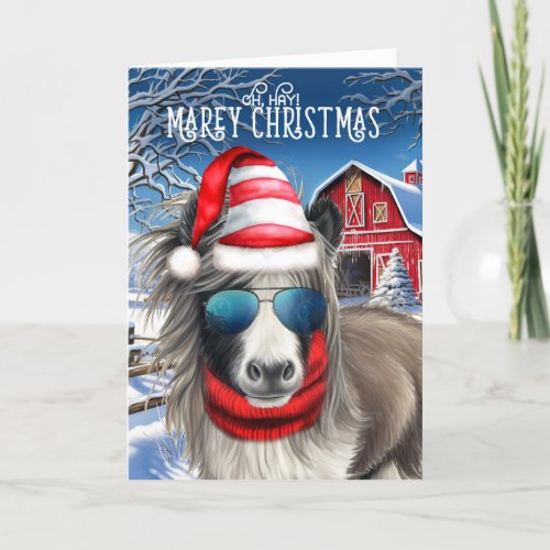 Miniature Horse Funny MAREy Christmas Holiday Card