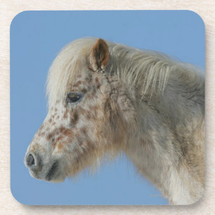 Miniature Horse Headshot Beverage Coaster
