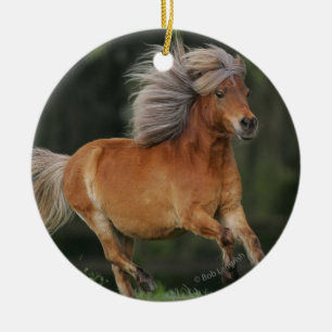 Miniature Horse Running Ceramic Ornament