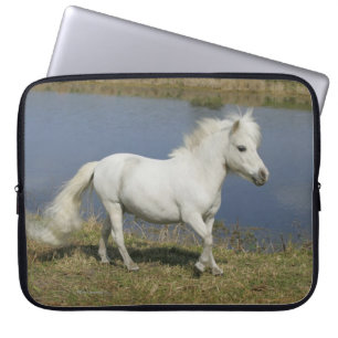 Miniature Horse Running Near Water Laptop Sleeve