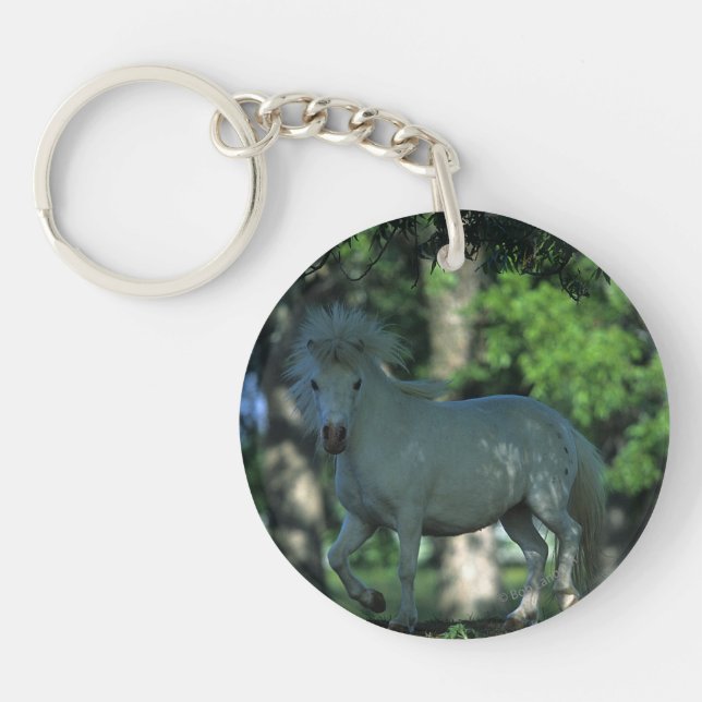 Miniature Horse Standing in the Trees Keychain (Front)