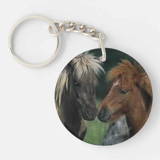 Miniature Horses Touching Keychain (Front)