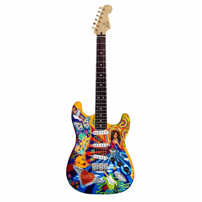 Miniature Janis Electric Guitar Art Sculpture (Front)