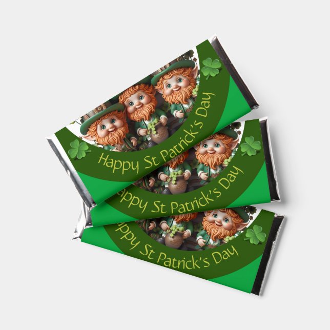 Miniature Leprechaun St Patrick's Day HCB02 Hershey Bar Favors (Front)