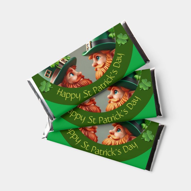 Miniature Leprechaun St Patrick's Day HCB04 Hershey Bar Favors (Front)