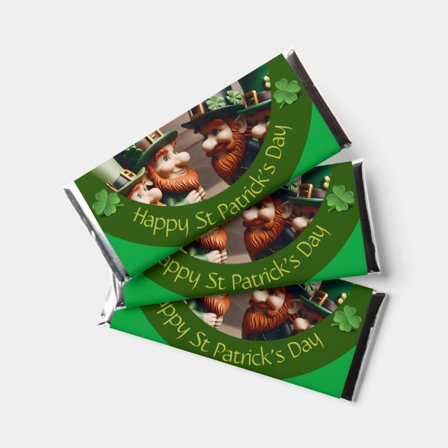 Miniature Leprechaun St Patrick's Day HCB05 Hershey Bar Favors (Front)