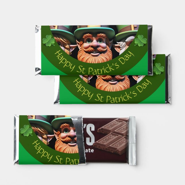 Miniature Leprechaun St Patrick's Day HCB09 Hershey Bar Favors (Front)