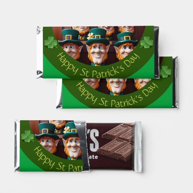 Miniature Leprechaun St Patrick's Day HCB11 Hershey Bar Favors (Front)