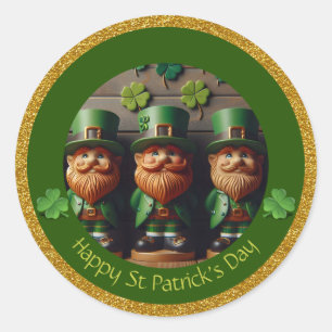 Miniature Leprechaun St Patrick's Day Thanks RS06 Classic Round Sticker