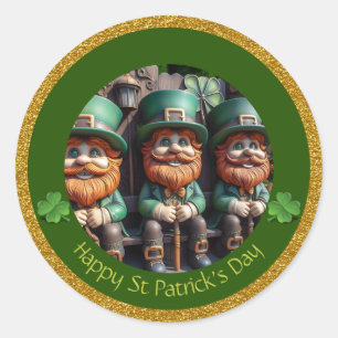 Miniature Leprechaun St Patrick's Day Thanks RS10 Classic Round Sticker
