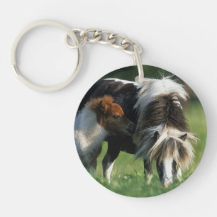 Miniature Mare & Foals 2 Keychain