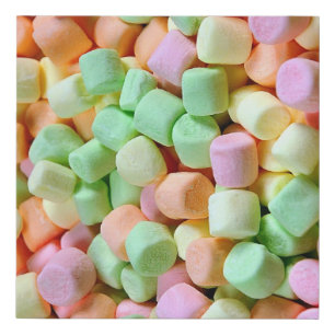 Miniature marshmallows faux canvas print