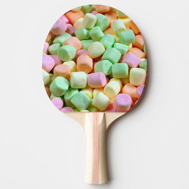 Miniature marshmallows ping pong paddle (Front)