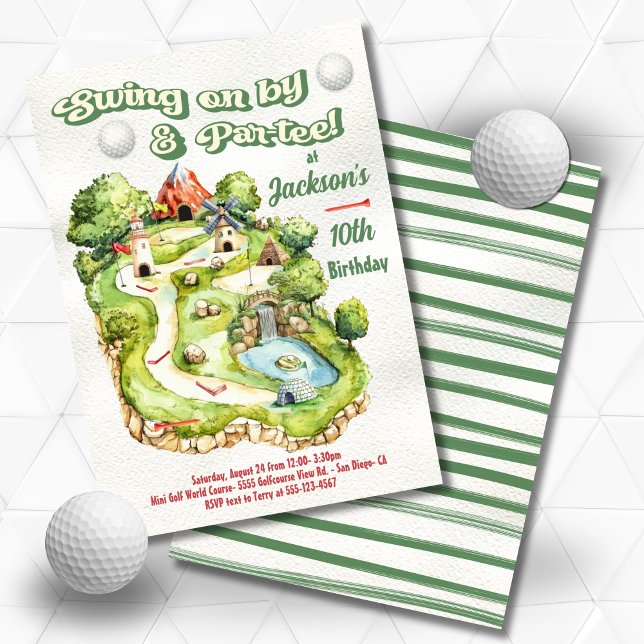 Miniature Mini Golf Birthday Par-tee Invitation (Creator Uploaded)
