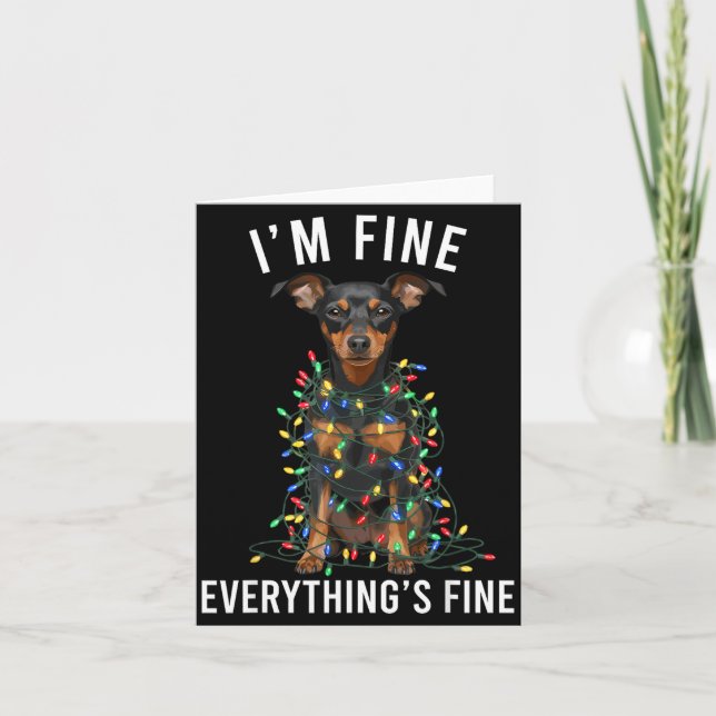 Miniature Nscher Christmas I'm Fine Everything Is  Card (Front)