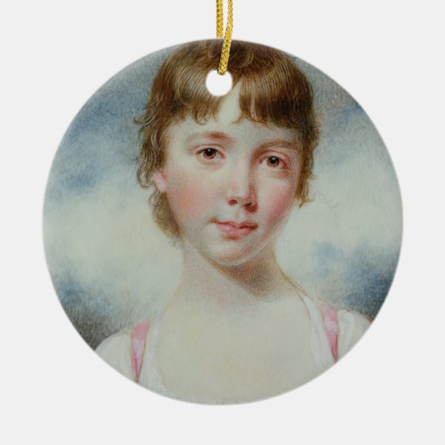 Miniature of a young girl ceramic ornament (Front)