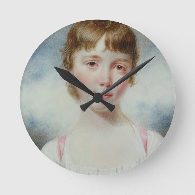Miniature of a young girl round clock (Front)