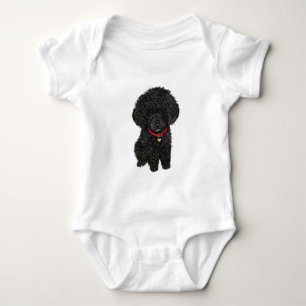 Miniature or Toy Poodle - Black 1 Baby Bodysuit