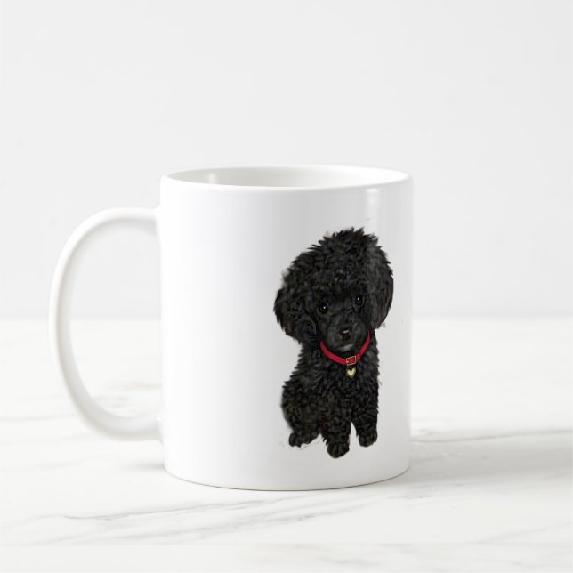 Miniature or Toy Poodle - Black 1 Coffee Mug (Left)