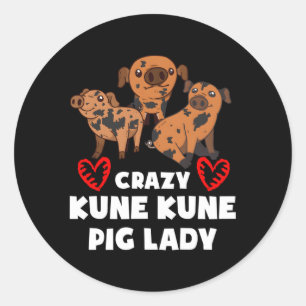 Miniature Pig Kune Kune Pig Owner Kunekune Pig Mom Classic Round Sticker