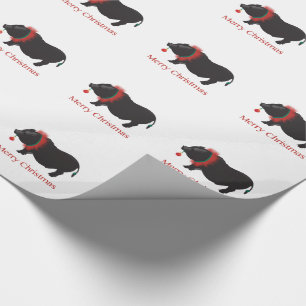 Miniature Pig Merry Christmas Design Wrapping Paper
