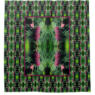 Miniature Pine Cones Nature Art Pattern Shower Curtain