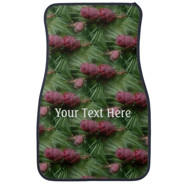 Miniature Pine Cones Nature Personalized Car Floor Mat (Front)