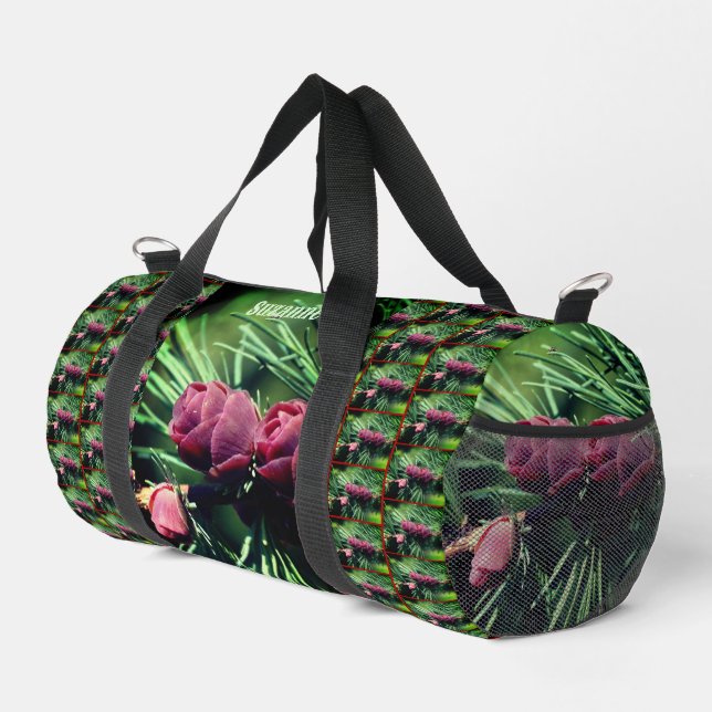 Miniature Pine Cones Personalized Duffle Bag (Right Corner)