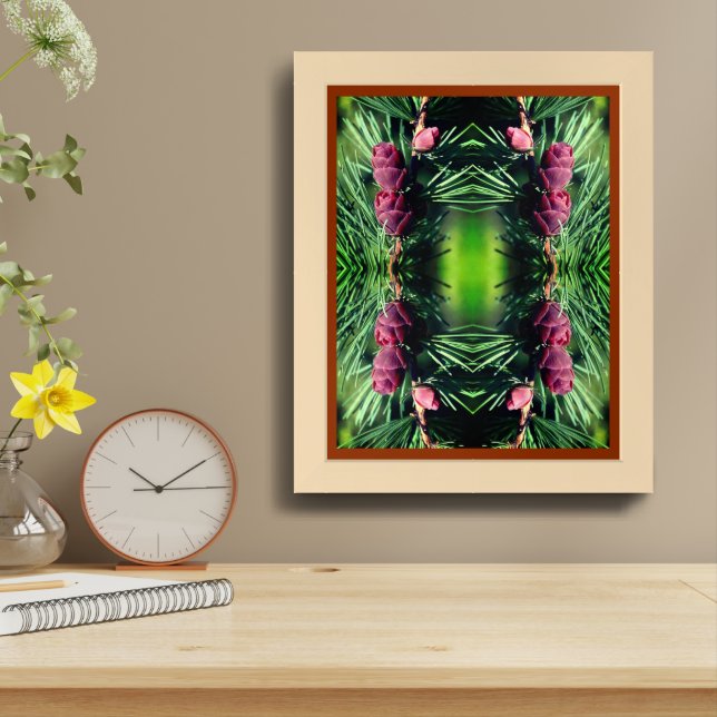 Miniature Pinecones Close Up Abstract Framed Art (Table Top)