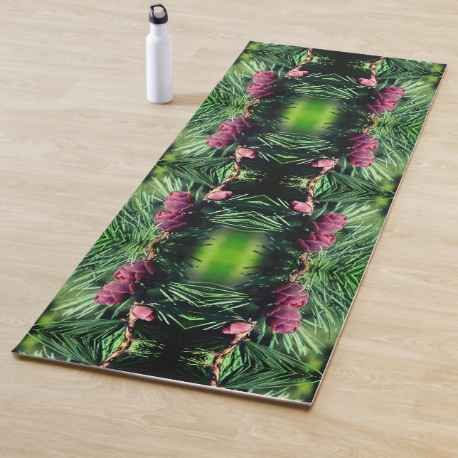 Miniature Pinecones Close Up Abstract Yoga Mat (In Situ)