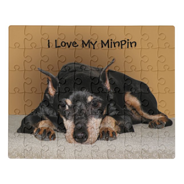 Miniature Pinscher aka Min Pin Love Pet Name Jigsaw Puzzle (Puzzle Horizontal)