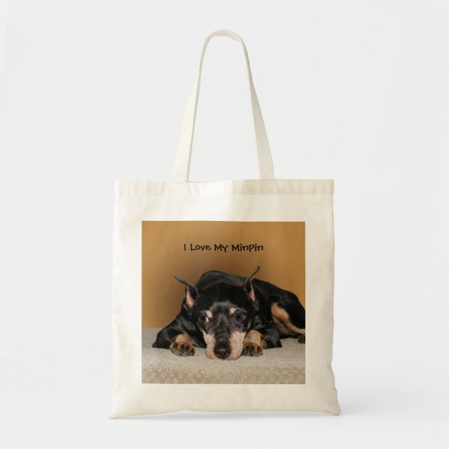 Miniature Pinscher aka Min Pin Love Pet Name  Tote Bag (Front)