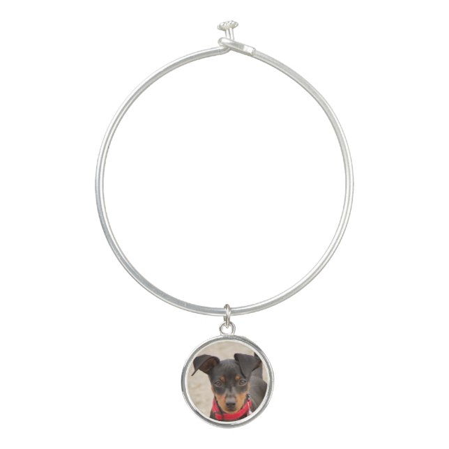 miniature-pinscher-black and rust bangle bracelet (Front)