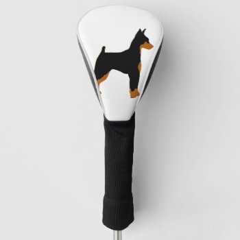 Miniature Pinscher Black And Rust Silhouette Golf Head Cover by BreakoutTees at Zazzle