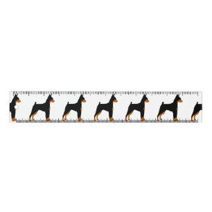 miniature pinscher black and rust silhouette ruler
