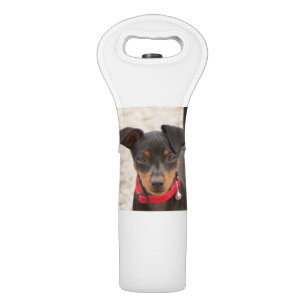 miniature-pinscher-black and rust wine bag