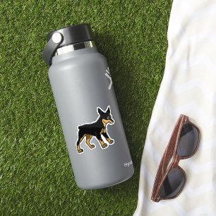 Miniature Pinscher Black and Tan Cartoon Sticker